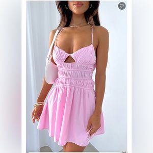 White Fox- NWT Keeping Cool Mini Dress Baby Pink